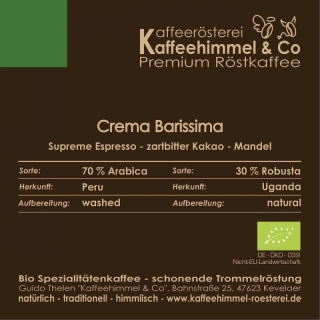 Crema Barissima Supreme Espresso Bio